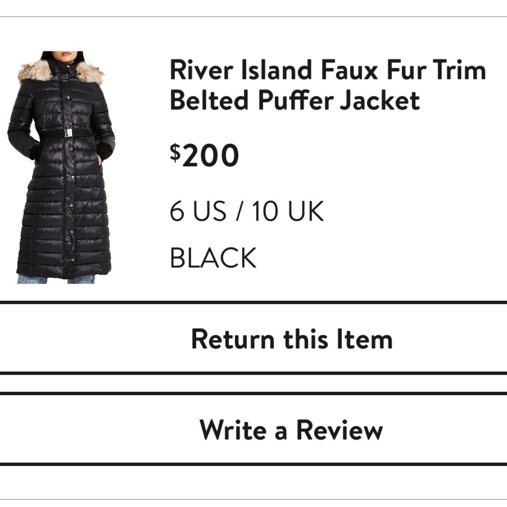 River Island Long Puffer Coat
